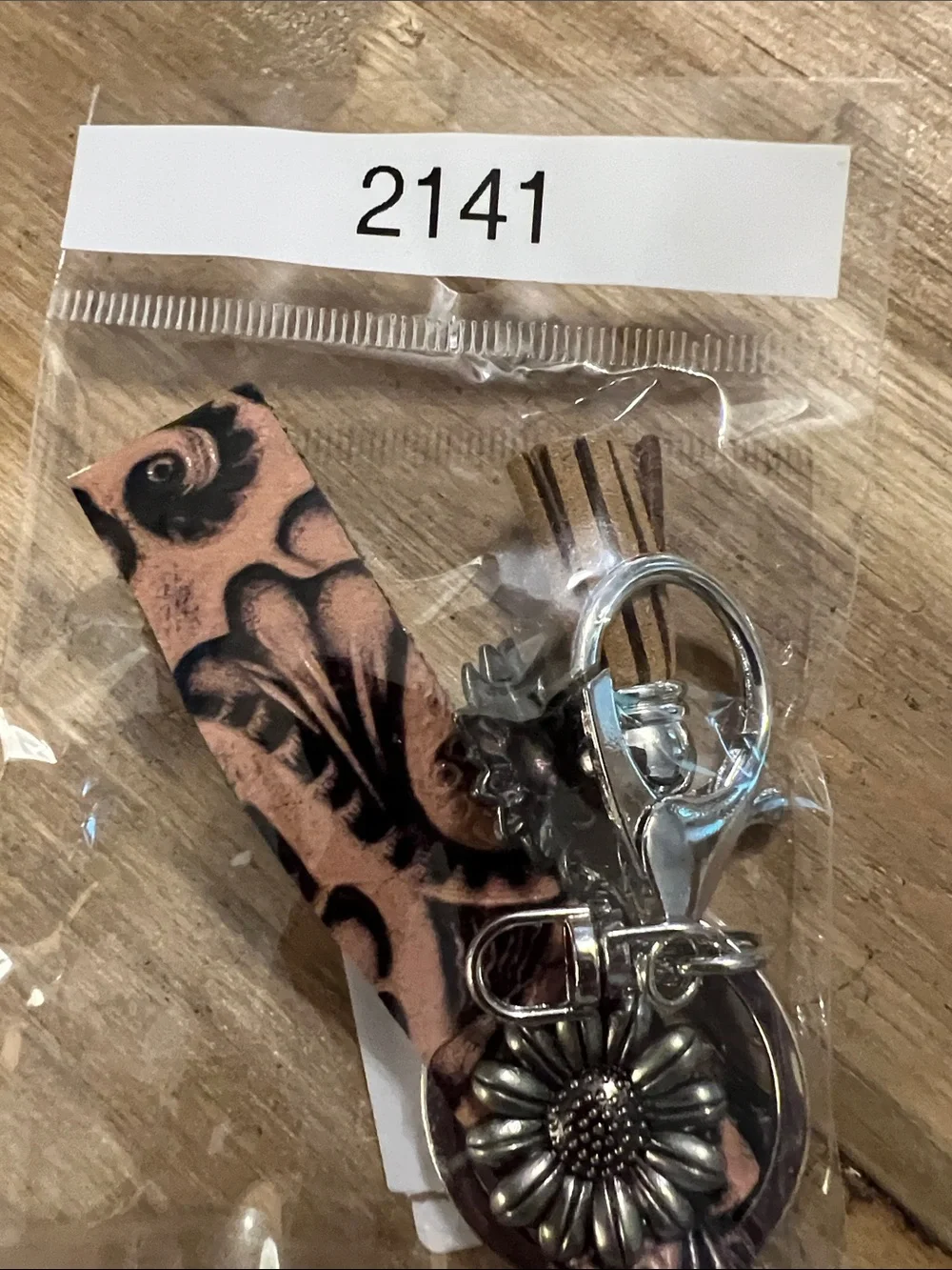 3/$18 Turquoise Flower Faux Leather Keychain - Women Accessories Lot 2141